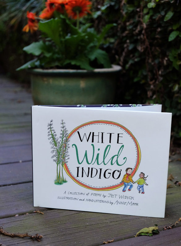 white wild indigo illustrated poetry childrens picture book annie moor jet widick